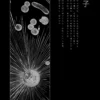 Atom (原子) — Japanese Kanji Poetry Poster A2 (Obsidian Monolith) Atom (原子) Japanese Kanji poetry poster A2 in Obsidian black monolith edition featuring a centered core radiating upward in vertical Japanese script.