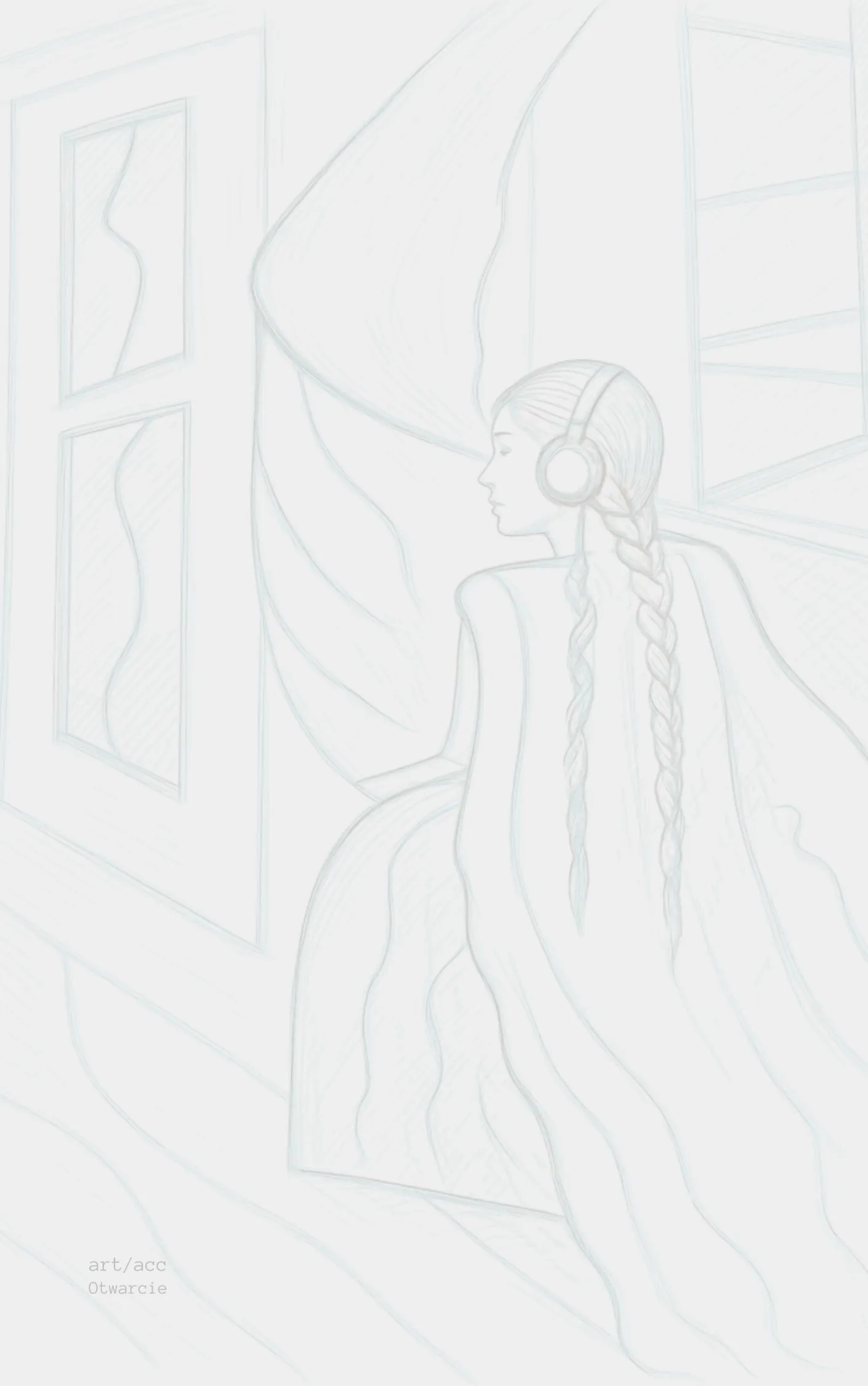 Open source line art illustration Boznańska from Otwarcie ebook